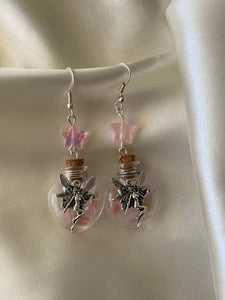 Chipped crystal fairy jar earrings