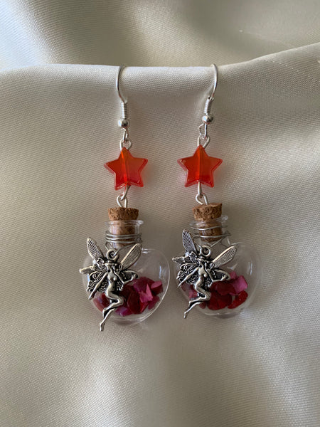 Chipped crystal fairy jar earrings