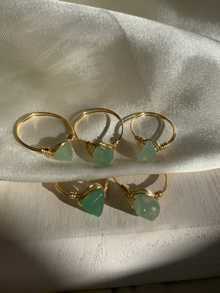 Green aventurine stone rings