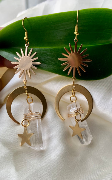 Clear Quartz dangle earrings