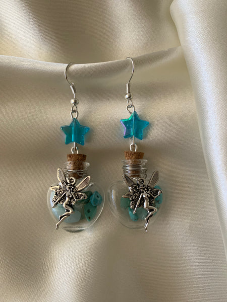 Chipped crystal fairy jar earrings